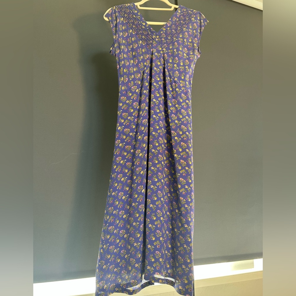 April Cornell Blue Floral Casual Dress